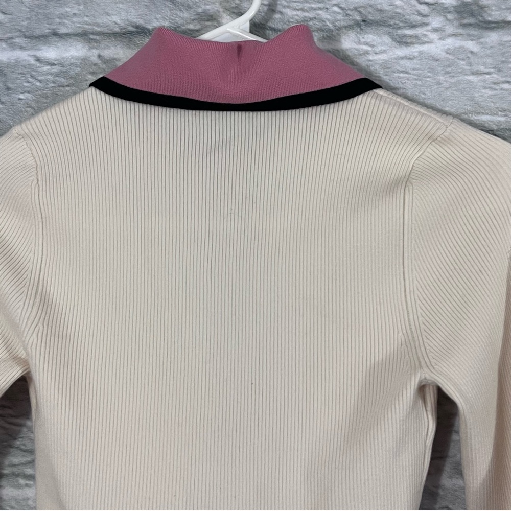Alice + Olivia Pia Ribbed Knit Polo Sweater Size XS - Picture 9 of 13